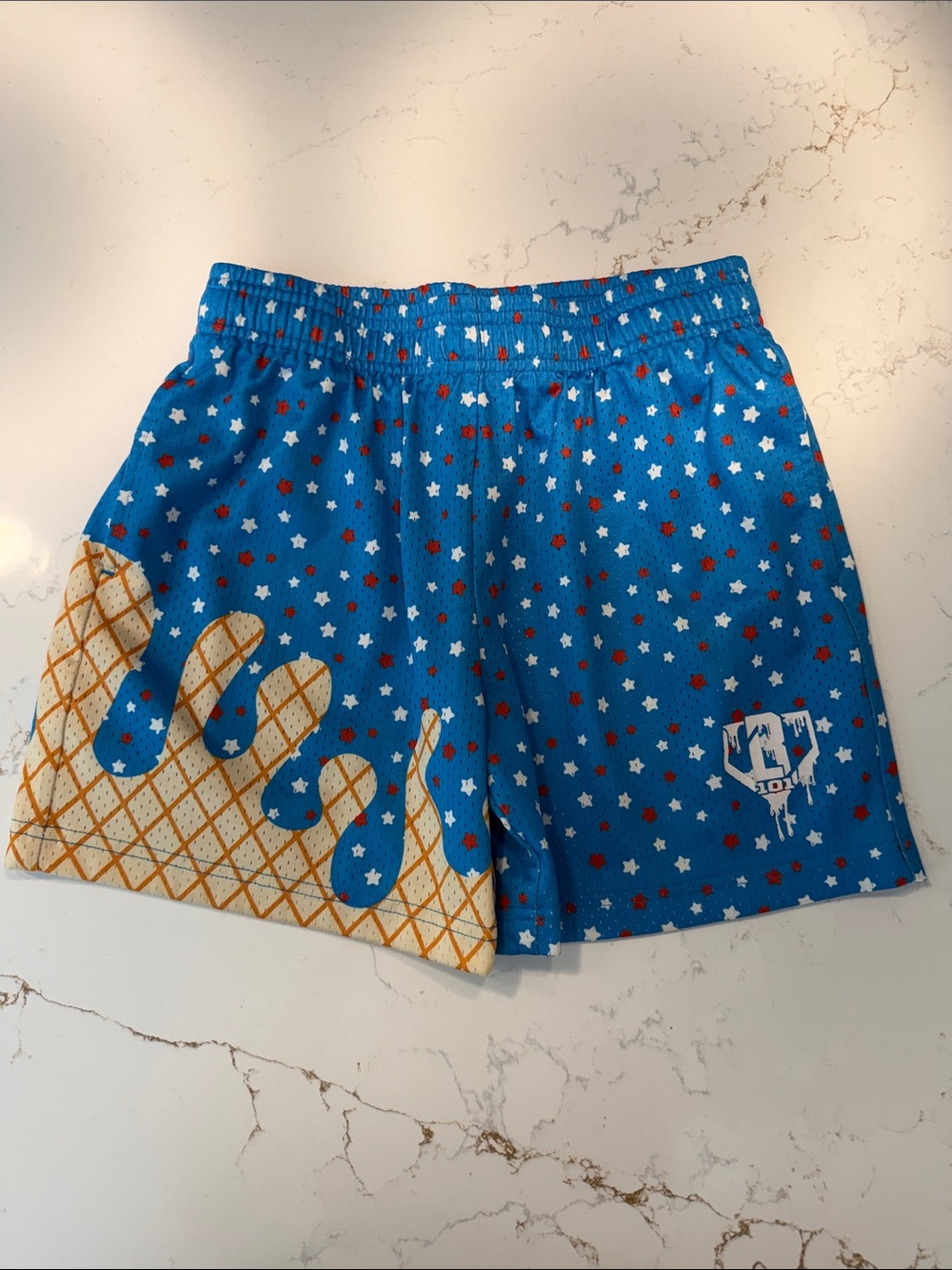 Kids Baseball Lifestyle Ice Cream Print Shorts